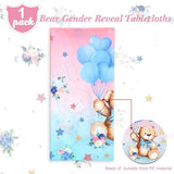 Capoda 1 Pc Bear Baby Shower Tablecloths Gender Reveal Table Covers