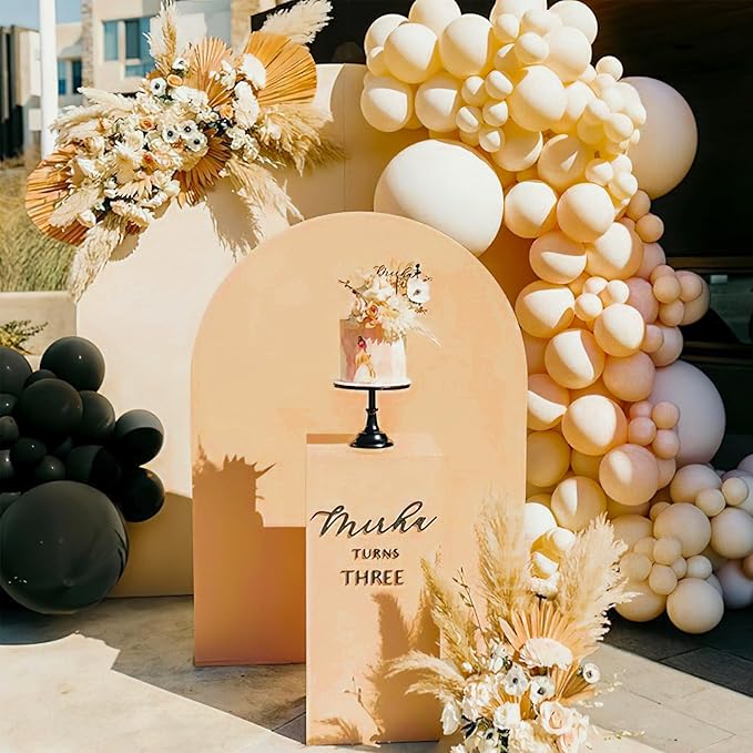 PartyWoo Nude Balloons 50 pcs 12 Inch Beige Apricot Cream Boho Latex