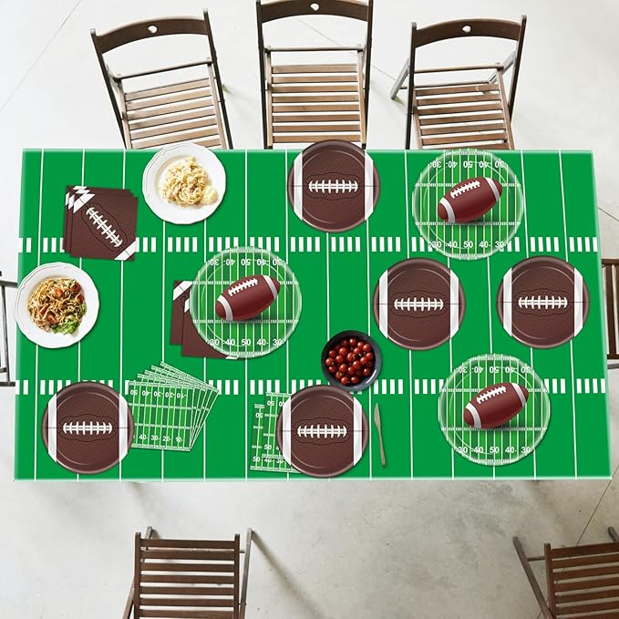 96 PCS Football Party Supplies Plates and Napkins Tableware Set