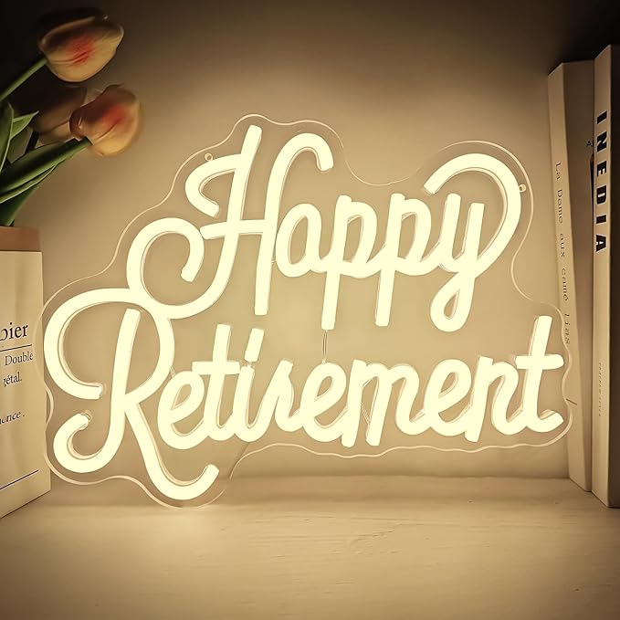 Happy Retirement Neon Sign Dimmable Led Signs USB Neon Light Sign