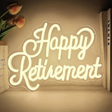 Happy Retirement Neon Sign Dimmable Led Signs USB Neon Light Sign