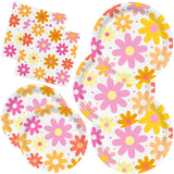 AGoooodySet 150pcs Groovy Daisy Party Supplies Plates Napkins Groovy
