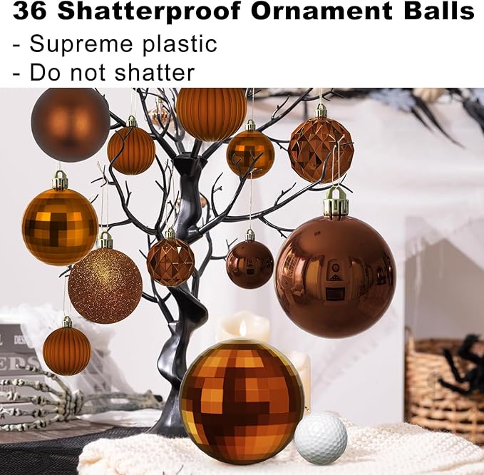Bronze Christmas Ornaments - Christmas Tree Decorations Shatterproof