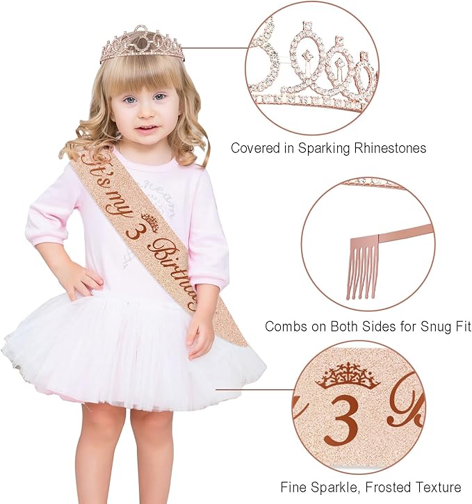 3rd Birthday Decorations for Girls 32PCS 3 year old Birthday Party