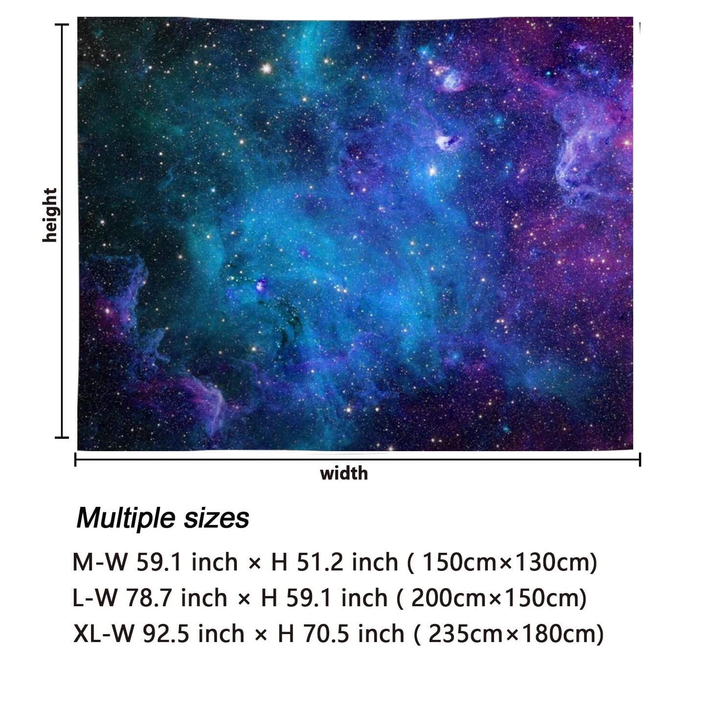 Lahasbja Galaxy Tapestry Blue Starry Sky Universe Space Tapestries