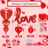 Valentines Day Decorations with I Love You and Red Heart Foil