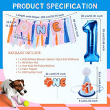 Blue Dog Highchair Banner for First Birthday Party Decorations