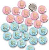 Gender Reveal Button Pins 50 Pcs Team Boy Girl Button Pins Pink blue