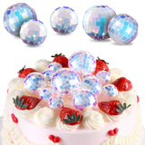 ZEYIYER 9Pcs Disco Ball Cake Decorations Multicolor Disco Ball Cake