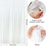 White Party Streamers Foil Fringe Backdrop Curtains Tinsel Streamers