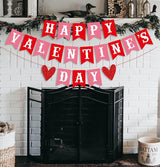 Happy Valentine's Day Banner Red Pink Valentine's Day Bunting Banner