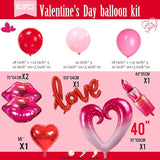 Valentines Day balloon garland arch kit with red Hot pink and love