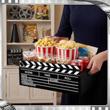 Movie Night Supplies Snack Trays with Handles Reusable Wooden Movie