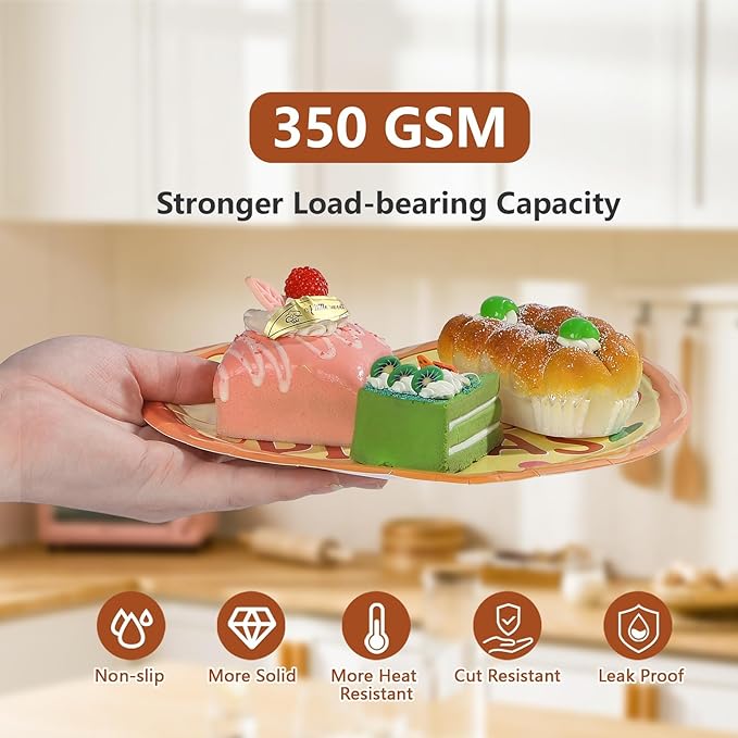 50Pcs Valentine's Day Paper Plates 9 Heavy Duty Disposable Love You