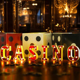 Casino Party Decorations 6.3 Movie Night Letters Sign Decor Battery