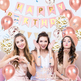 Rose Gold Birthday Decorations For Girl Woman Happy Birthday Party