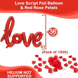 Valentines Day Decorations Set I Love You Balloons and Red Heart