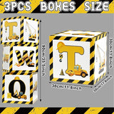 3PCS Construction 2nd Birthday Party Decorations Balloon Box Truck