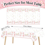 3 Pieces Pink Rose Gold Tablecloth for Rose Gold Birthday Decoration