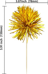 Gyufise 30Pcs Foil Firework Cupcake Toppers Sparkle Tinsel Cake #20