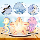 Under The Sea Party Decorations 9PCS Sea Aniamls Wood Centerpieces