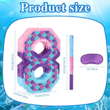 Mermaid Number 8 Pinata with Purple Pinata Stick Blindfold 8th