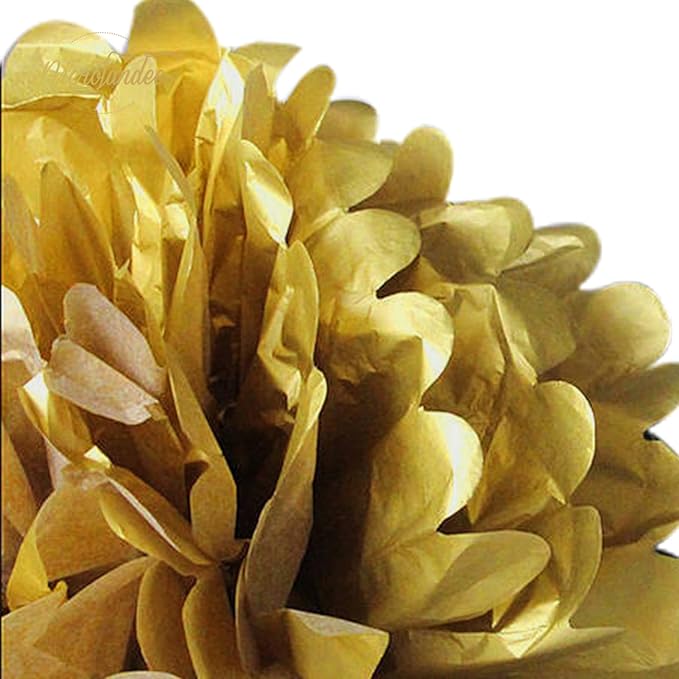 Black Gold Party Decorations 12PCS Paper Lantern Tissue Pom Poms