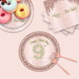 24 Sets 9th Rose Gold Birthday Party Decrations for Girls 9 Birthday