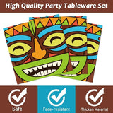 96 Pieces Tiki Party Decorations Luau Party Plates Hawaiian Aloha
