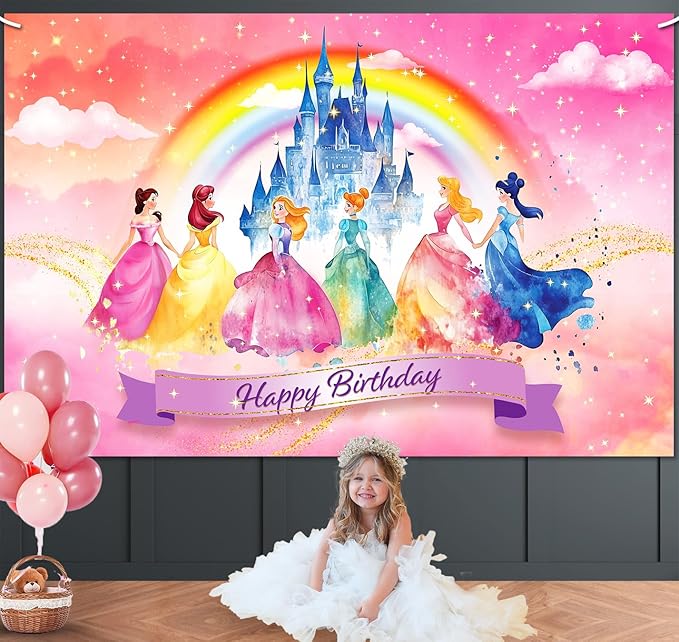 Princess Birthday Party Decorations 6x4ft Princess Party Decorations