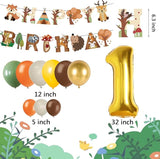 Forest Animals Jungle Birthday Decoration for Boy & Girl Orange