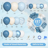 Ouddy Life 157 Pcs Dusty Blue Balloons Garland Arch Kit, Dusty Baby