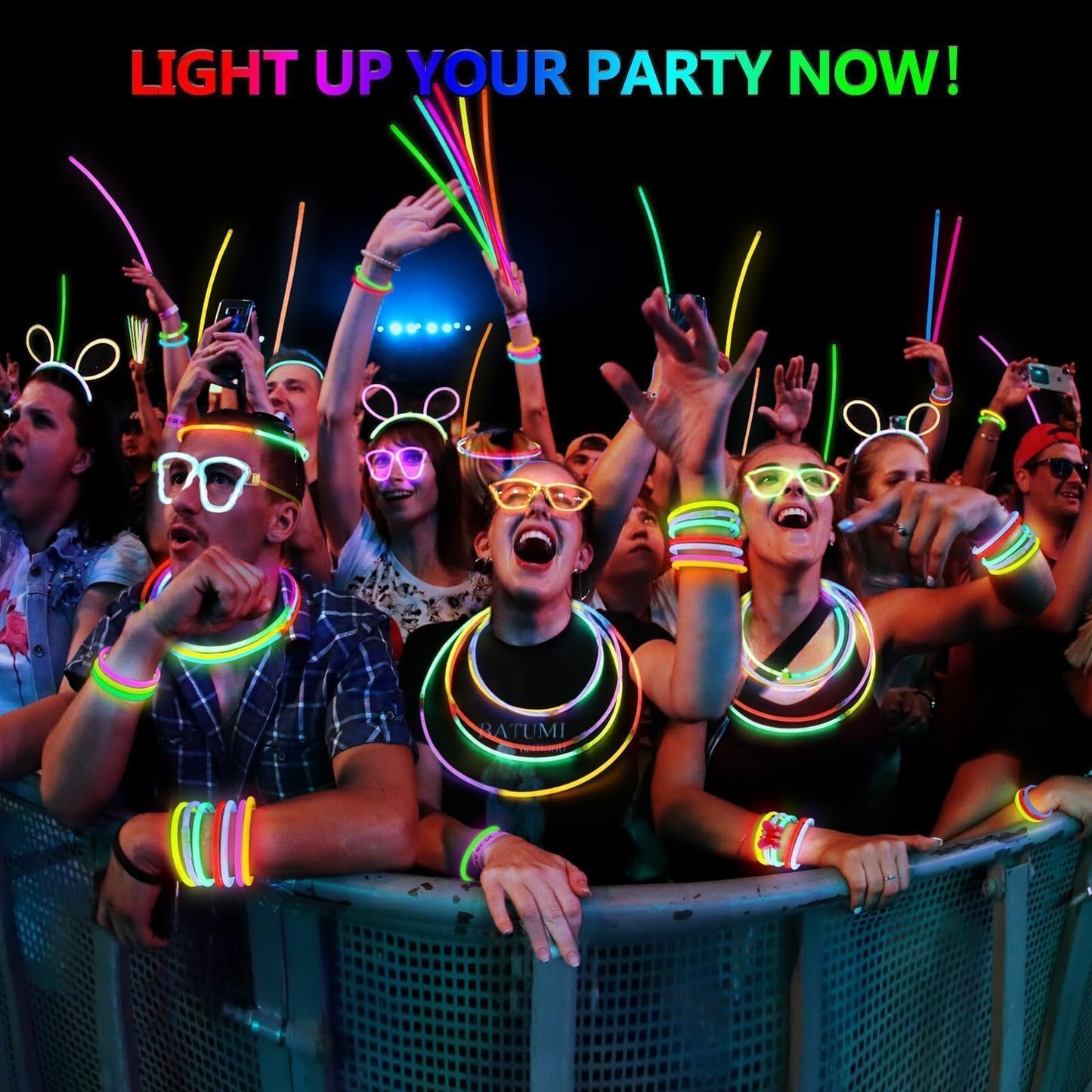BUDI 467Pcs Glow Sticks Party Favors for Kids Adults Glow in the Dark