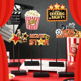 6 Pcs Movie Night Wooden Sign Set Movie Party Decorations Star Video
