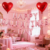 Happy Galentines Day Balloons Banner 16 Inch Pink Galentine Letters