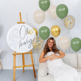 68Pcs Balloons Kit 12 Inch, Sage Green Balloon Sand White Metallic