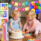 Rainbow First Birthday Decorations 12 inch Rainbow Balloons 40 Inch