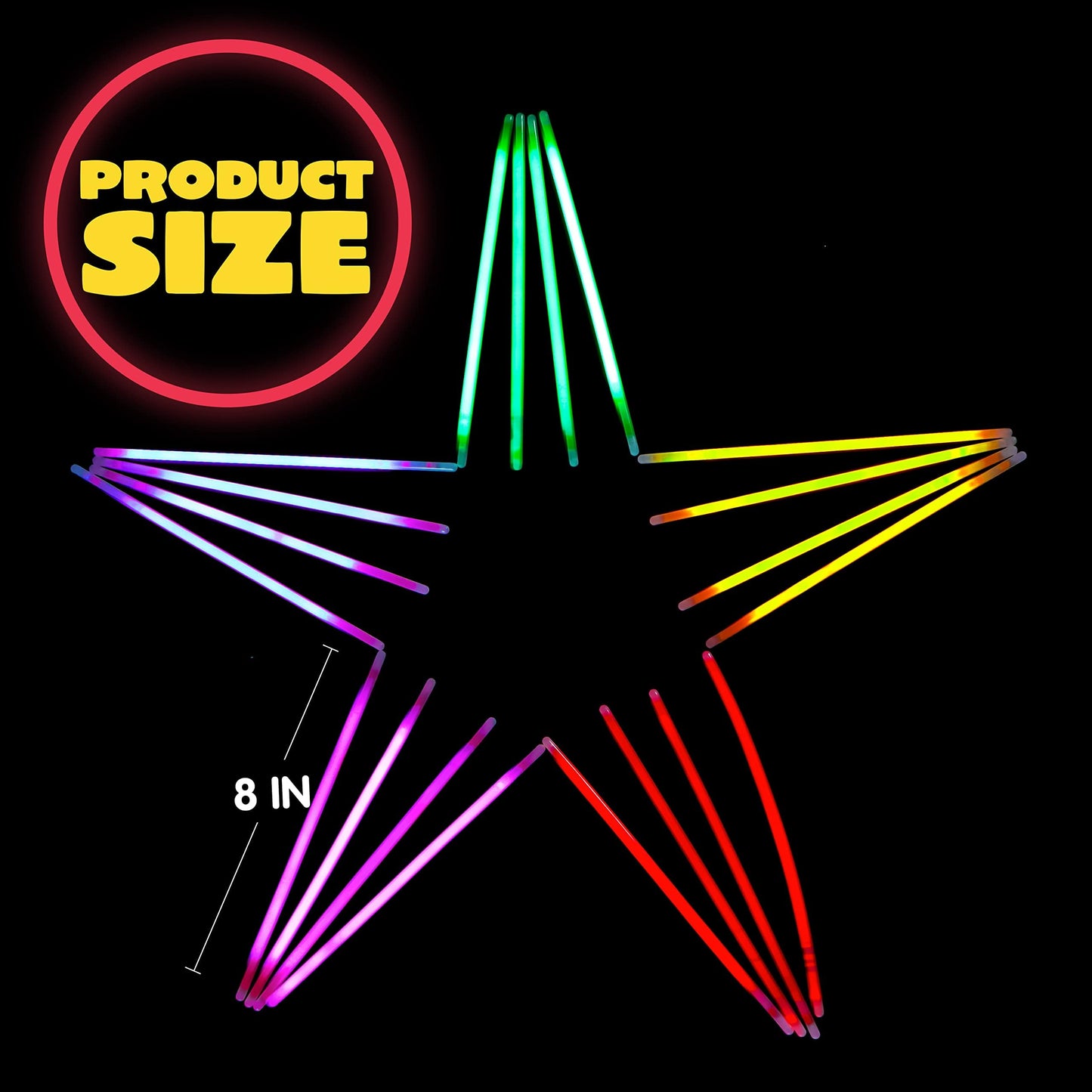 JOYIN 1000 Pcs 8" Glow sticks Bulk Party Favors Pack, Neon Glow in the