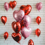Pink Red Heart Balloons, 19PCS Light Pink and Red Heart Shape Balloon