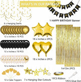 Black Gold Birthday Decorations Gold Party Decorations Set with