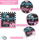 96 Pcs Gender Reveal Burnouts or Bows Party Plate and Napkins