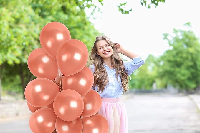 Treasures Gifted Metallic Rose Gold Balloons 12 Inch Latex Birthday