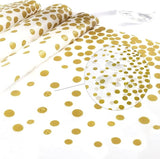 2 Packaging Purple and Gold Plastic Tablecloth, 54 inch x108 inch