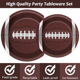 96 Pcs Football Party Supplies Bundle Paper Plates Napkins Football