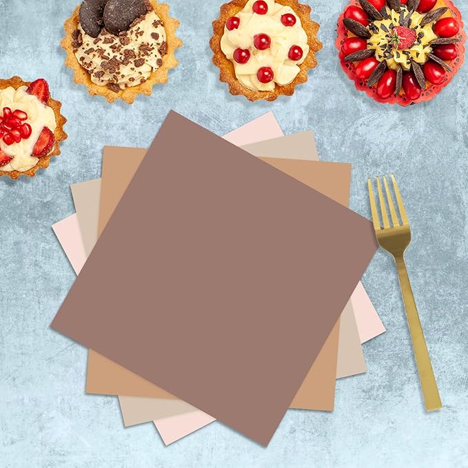 60 PCS Brown Paper Plates Boho Baby Shower Decorations Gradient