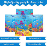 120 Pcs Under the Sea Party Decorations Ocean Birthday Party Plates