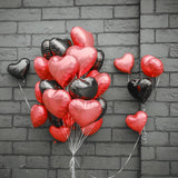 Red Black Heart Balloons, 19PCS Black and Red Heart Shape Balloon