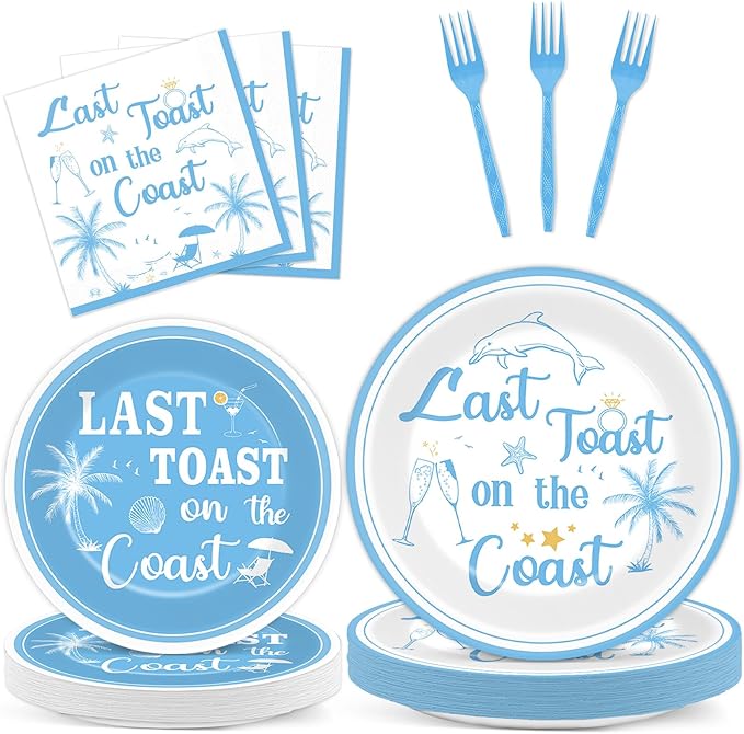96Pcs Last Toast on the Coast Party Supplies Coastal Bachelorette