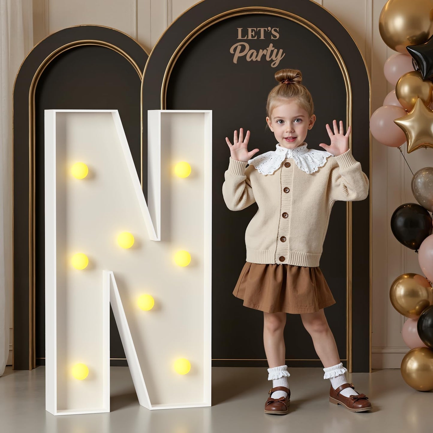 Mixifox Marquee Letters 3 Feet Tall, 3FT Large Light up Letters N, Big