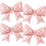 Simgoing 4 Pcs Giant Pink Gingham Bow Balloons Large Plaid Bow